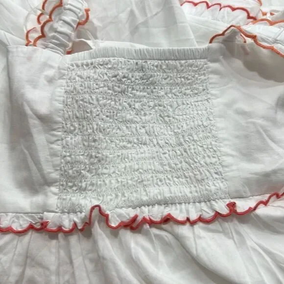 J.Crew Factory Scalloped-trim Tiered Midi Dress in White CA107 NWT - Picture 11 of 12